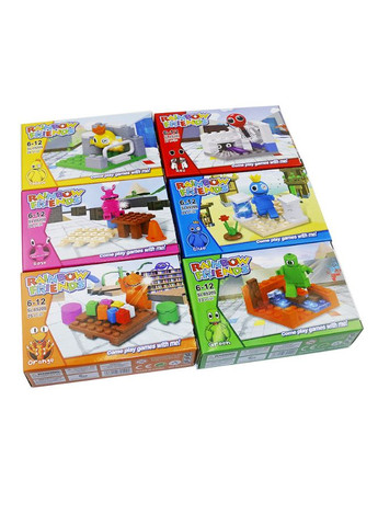 Дитячий конструктор набір фігурок Rainbow Friends іграшкові фігурки Райдужні друзі 6 коробочок Diy (317585137)