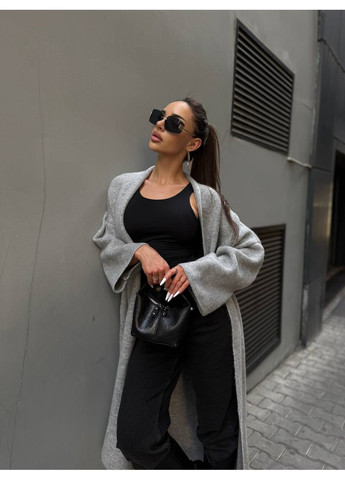 Серый демисезонный кардиган Гермес