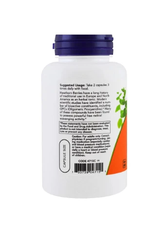 Глід в капсулах Hawthorn Berry, 540 мг, 100 капсул Now Foods (364311864)