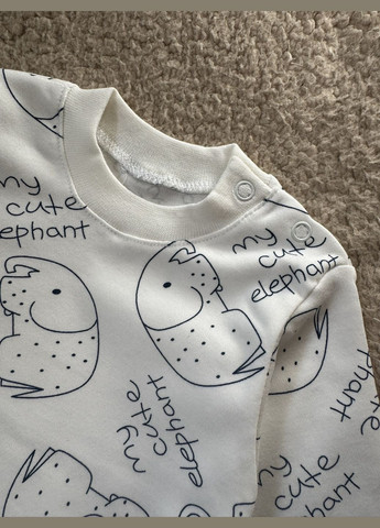 Молочный демисезонный лонгслив No Brand с анималистичным узором