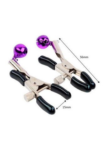 Чорні затискачі для сосків із дзвіночком - Садо-мазо No Brand (368892120)