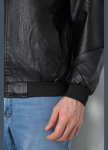 Чорна куртка чоловіча шкіряна, колір чорний, 244r718-5 PAIHADUN