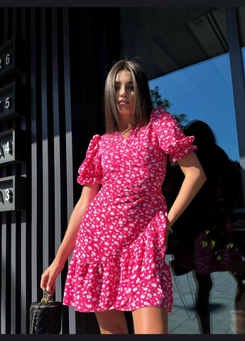 Малинова повсякденний сукня DK/DL Мода без кордонів з квітковим принтом