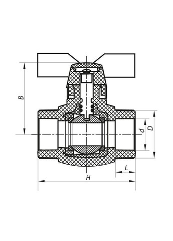 Кран кульовий PPR КШ (метелик) для гарячої води 20 ( K0181.PRO) (KP0234) KOER (321184466)