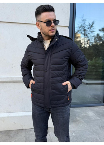 Черная зимняя мужская куртка на еврозиму Vakko