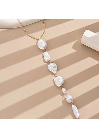 Кольє з підвіскою із барочних намистин No Brand (351385024)