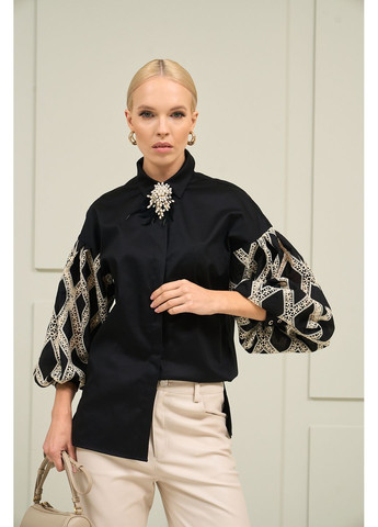 Чёрная черная блуза с изысканным рукавом - ua54 / eu48 Iren Klairie