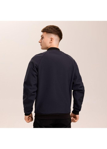 Стильний чоловічий бомбер водонепроникний синій весна/осінь на блискавці (364989605)