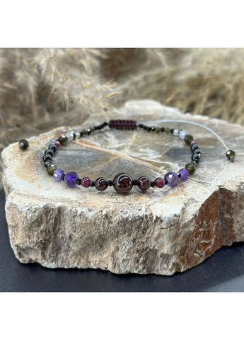 Браслет талісман для знаку зодіаку Скорпіон з натурального каміння на затяжці d-6х4-3-2мм+- No Brand Браслет (360564182)