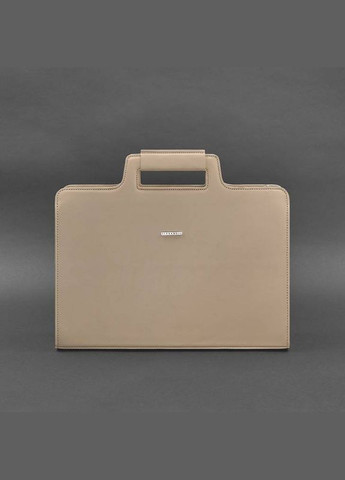 Сумка жіноча шкіряна через плече для ноутбука та документів світло-бежева BlankNote (302008068)