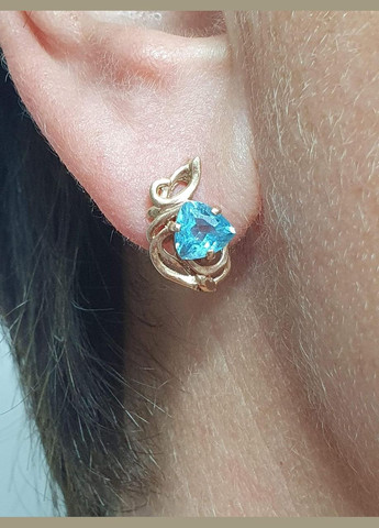 Золотые серьги с топазами. 21150 No Brand (300293178)