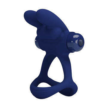 Эрекционное виброкольцо силиконовое с клиторальным стимулятором Pretty Love Powerful ring blue LyBaile (325451892)