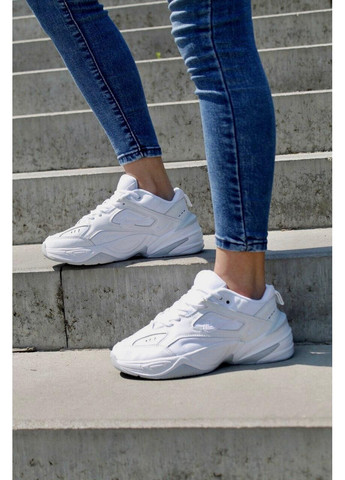 КРОССОВКИ ЖЕНСКИЕ NIKE M2K TEKNO WHITE 2 НАЙК М2К ТЕКНО No Brand белые демисезоны (367168837)