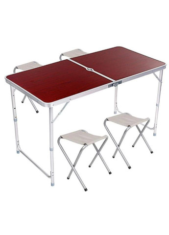 Стіл садовий розкладний для пікніка та туризму зі стільцями з алюмінію (1756374574) No Brand (330004571)