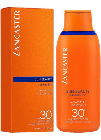 Молочко для тела солнцезащитное Sun Beauty Velvet Tanning Milk SPF 30 400ml (320687-125070) Lancaster (368663534)