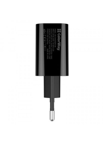 Зарядний пристрій TypeC PD + USB QC3.0 (20W) V2 black (CW-CHS025QPD-BK) Colorway type-c pd + usb qc3.0 (20w) v2 black (268141176)