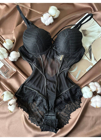 Ажурне чорне боді білизна Porlloma (302806671)