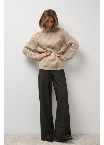 Бежевый зимний свитер из шерсти мериноса и альпаки (2855) Triko Bakh