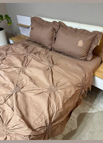 Постельное белье Евро 200х220 наволочка 50х70 2шт Шоколадный No Brand (342097673)