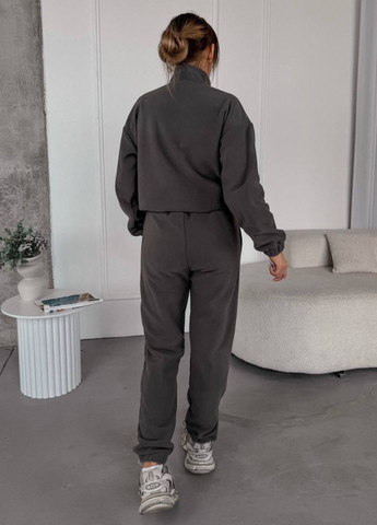 Базовий повсякденний демісезонний флісовий костюм двійка: кофта на блискавці + штани Tik-Tak (366470580)