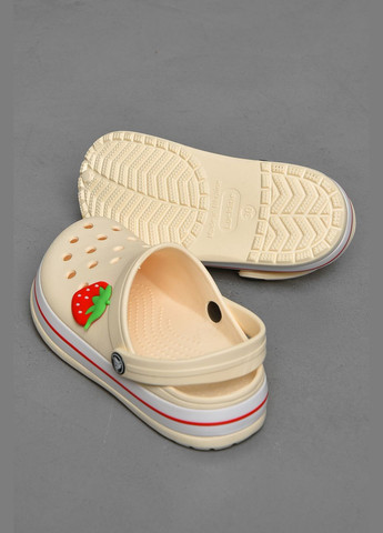 Кроксы детские для девочки молочного цвета Let's Shop (299374857)