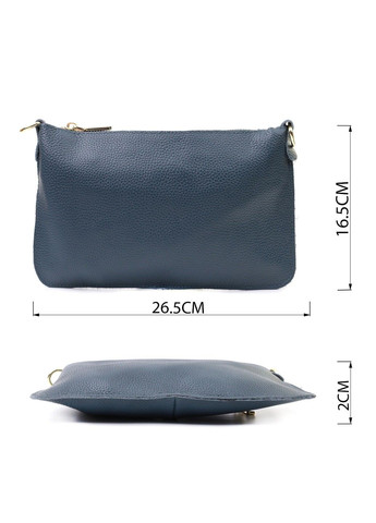 Трендова жіноча сумка-клатч із двома ременями з натуральної шкіри 22646 Синя Vintage (297993113)