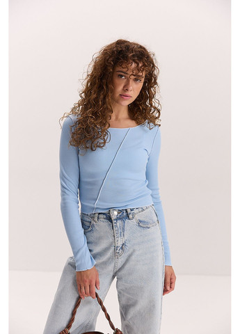 Кроп-топ с длинными рукавами молочный со швами наружу Arjen (353305959)