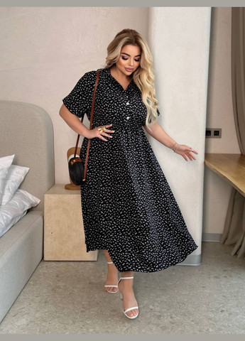 Чорна повсякденний, кежуал жіноча сукня з квітковим принтом Style Point з квітковим принтом