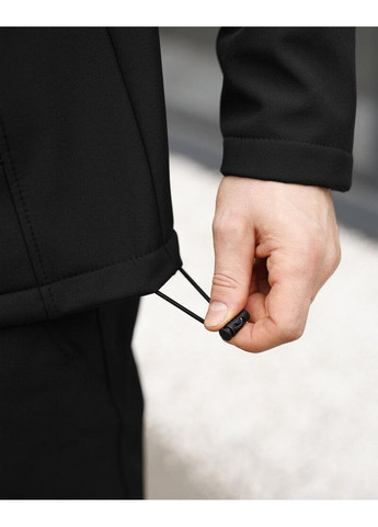 Черная демисезонная мужская водонепроницаемая куртка softshell весна/осень черная No Brand