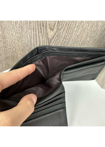 Мужской подарочный набор кожаный кошелек портмоне в деревянной коробке черный No Brand (351536651)