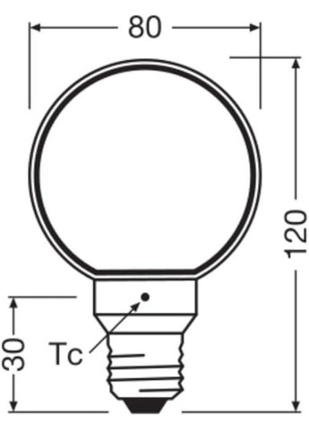 Лампа Vintage 1906 Globe 80, 4 Вт, 220 лм, 1800K, теплий білий світ, скло без свинцю, цоколь E27, IP20, золотий відтінок Osram (372154200)