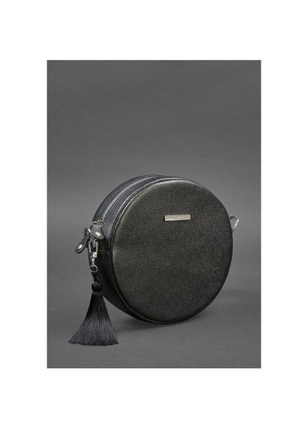 Круглая кожаная сумка женская через плечо Tablet wood Черный BlankNote (302008992)