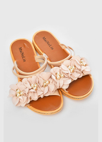 Шльопанці жіночі силіконові бежевого кольору Let's Shop (338370863)