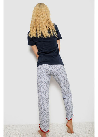 Синяя всесезон пижама женская с принтом, 243r2039 Ager