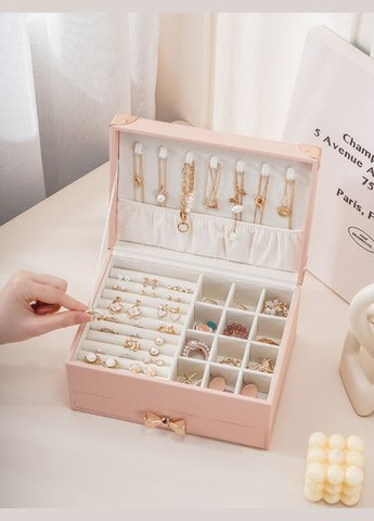 Органайзер для біжутерії та прикрас 15035 12х17х23 см рожевий No Brand (364493049)