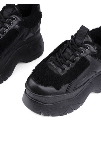 Чорні всесезонні жіночі кросівки jr901-50 чорний хутро MIRATON