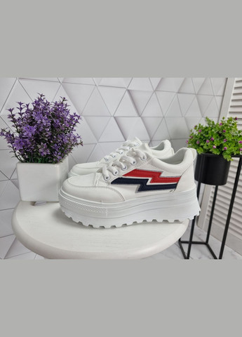 Кросівки крипери білі на високій платформі (24 см) sp-2865 No Brand (289728613)