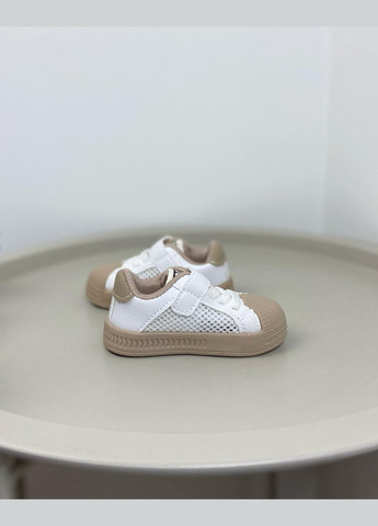 Бежеві літні дитячі кросівки білі 968 No Brand