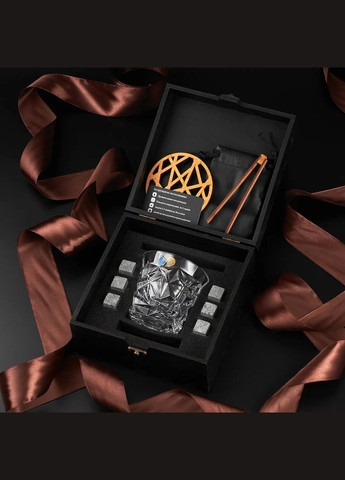 Подарочный набор для виски Bohemia Glacier 350 мл с камнями для виски Handmade WS105 (342745326)