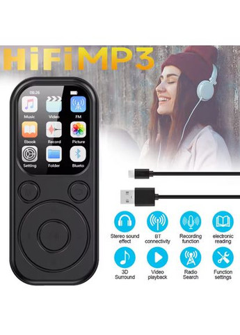 MP3/MP4 плеєр, аудіоплеєр з HiFi та Bluetooth 5.4. Чорний. No Brand (317206368)