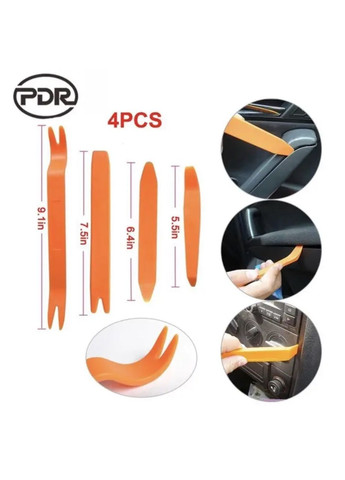 Набір пластикових лопаток для розбирання салону знімачі для магнітол 4 шт набір для зняття кліпс No Brand (361111727)