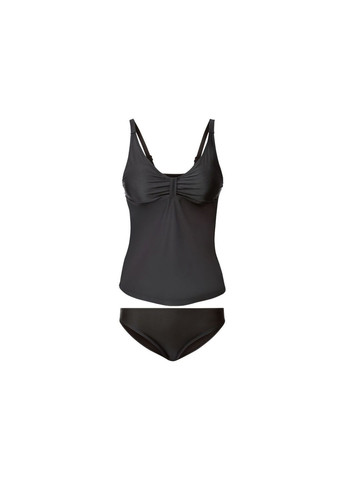 Черный летний купальник раздельный танкини для женщины lycra® 348080 топ Esmara С открытой спиной, С открытыми плечами