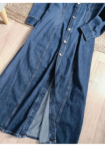 Синее джинсовый тренч, длинное джинсовое платье. Zara