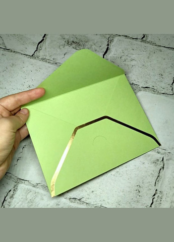 Конверт паперовий Преміум Gold 12,5х17,4 см Салатовий No Brand (328088583)