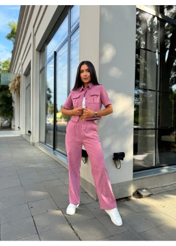 Жіночий прогулянковий костюм з мікровельвету Fashion (382029121)