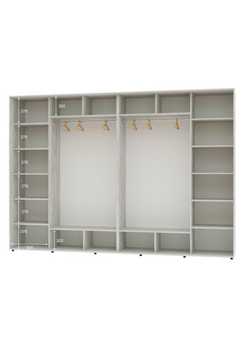 Шафа-купе чотиридверна 350*60*250 Сосна Натті 2 Дзеркала з піскострумним малюнком/2 Дзеркала Алекса (360479295)