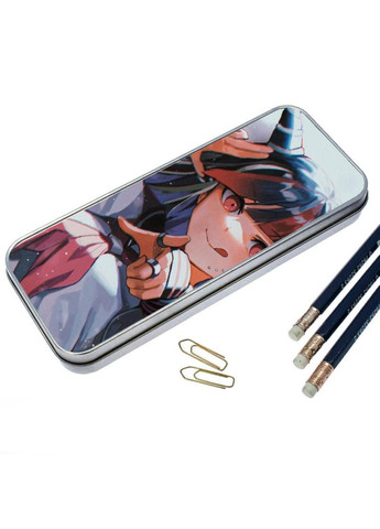 Пенал школьный для мальчика и девочки металлическийАниме Дангаромпа #017 7*18 см Silver No Brand (309152359)