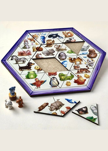 Деревянный пазл-головоломка "Животные" (ПСД169) PSD169 шестиугольник Ubumblebees (363123465)