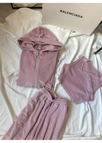 Велюровий оверсайз костюм-трійка No Brand С824/825-1528/3 (351856866)