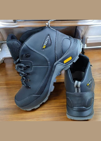 Зимові шкіряні черевики, кросівки чоловічі чорні утеплені з натуральної шкіри на хутрі зиму 40-45 No Brand (308249527)